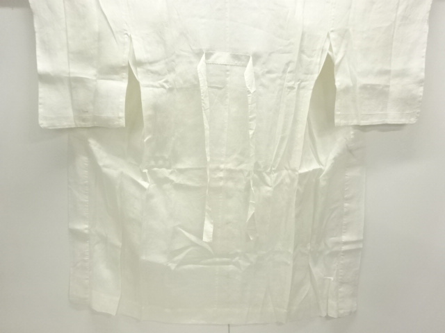 アンティーク　本麻透かし織流水に花模様長襦袢